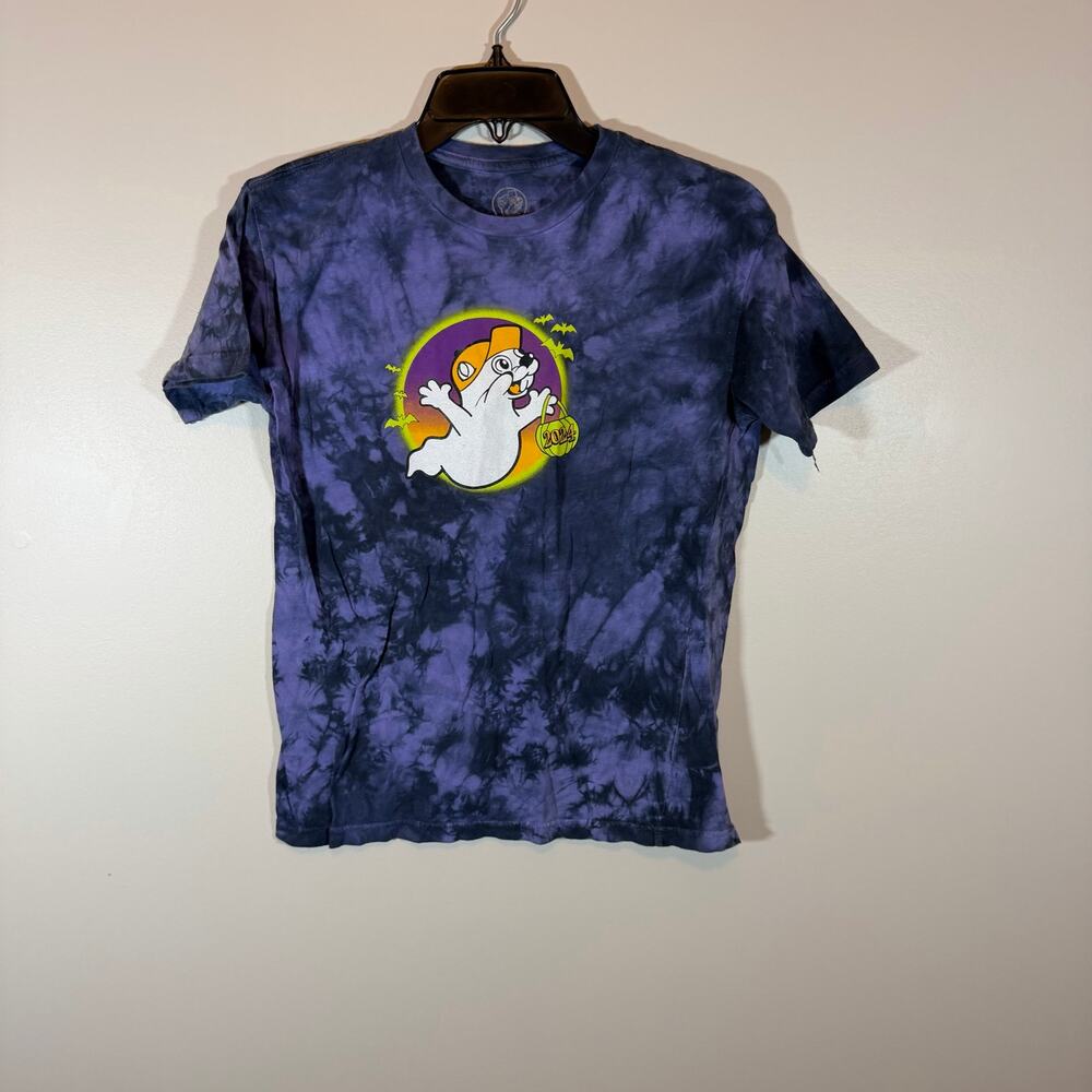 Buc-ee’s “Hey Boo” Halloween 2024 Limited Edition Purple Tie Die Tee Youth L